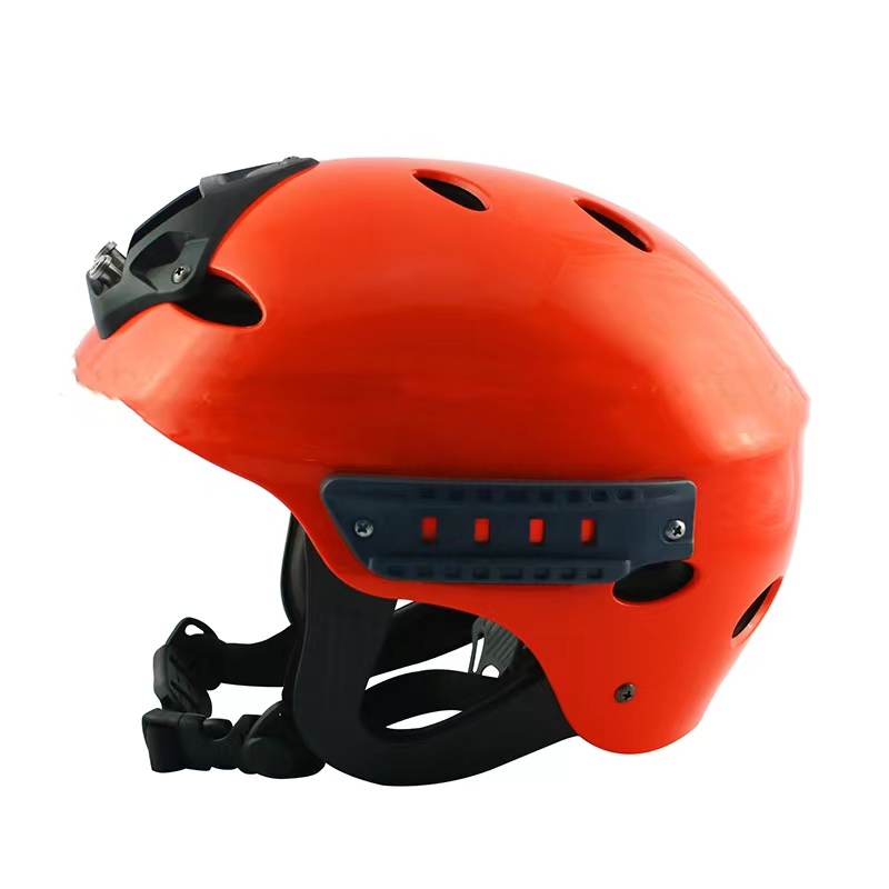 Adjustable ABS+EVA Drifting Protect Helmet Customized Nylon Strap LED Light Safety Helmet for Water S
